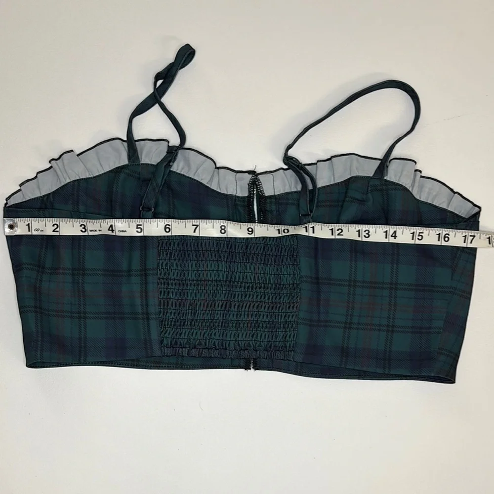 POSTER GIRL Bustier Women’s Sz large Plaid Whimsigoth Coquette Festival Concert - Picture 4 of 6